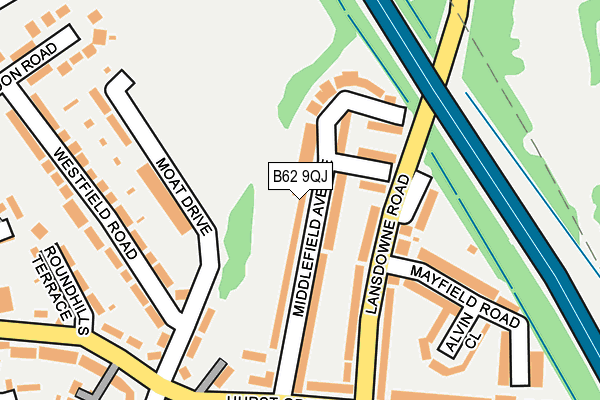 B62 9QJ map - OS OpenMap – Local (Ordnance Survey)