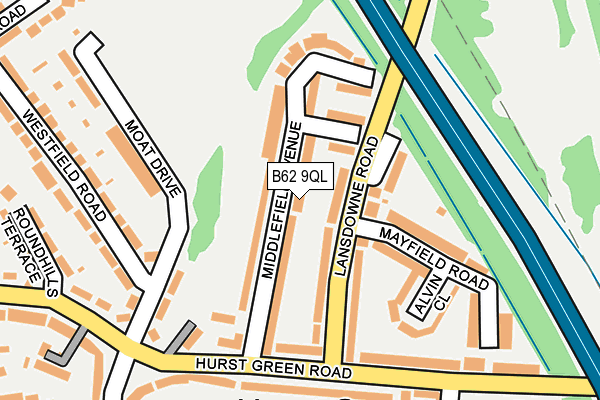 B62 9QL map - OS OpenMap – Local (Ordnance Survey)