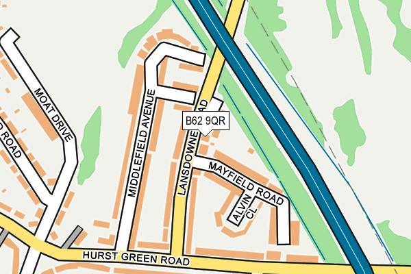 B62 9QR map - OS OpenMap – Local (Ordnance Survey)