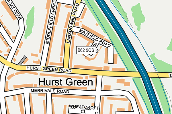 B62 9QS map - OS OpenMap – Local (Ordnance Survey)