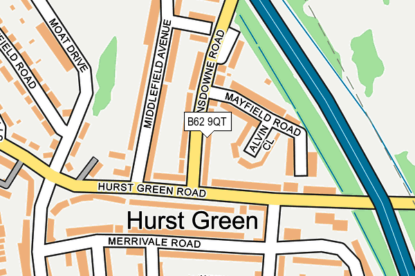 B62 9QT map - OS OpenMap – Local (Ordnance Survey)