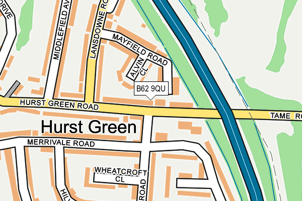 B62 9QU map - OS OpenMap – Local (Ordnance Survey)