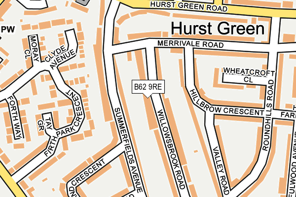 B62 9RE map - OS OpenMap – Local (Ordnance Survey)