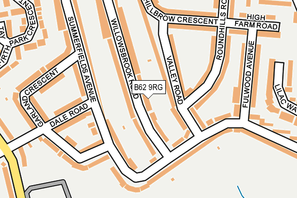 B62 9RG map - OS OpenMap – Local (Ordnance Survey)