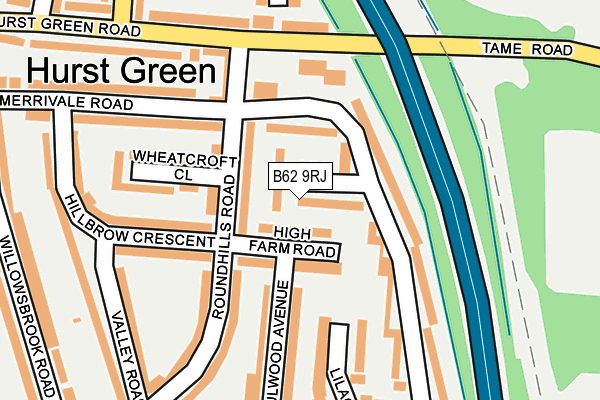 B62 9RJ map - OS OpenMap – Local (Ordnance Survey)