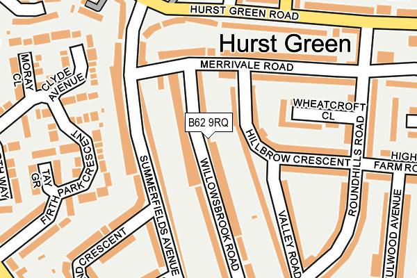 B62 9RQ map - OS OpenMap – Local (Ordnance Survey)