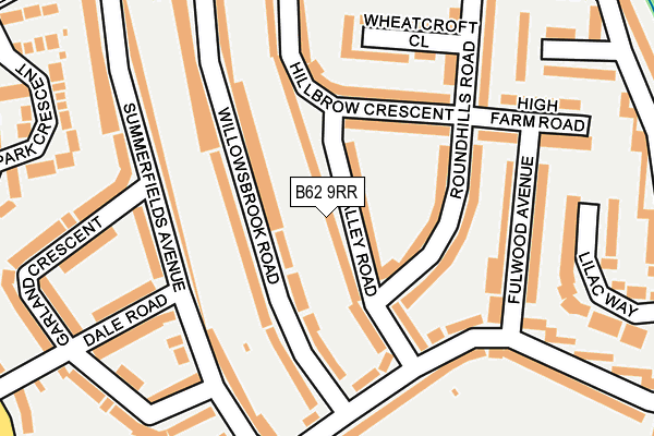 B62 9RR map - OS OpenMap – Local (Ordnance Survey)