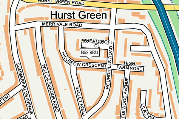 B62 9RU map - OS OpenMap – Local (Ordnance Survey)