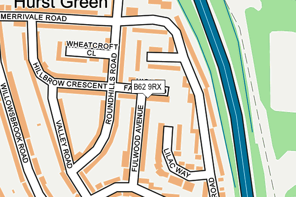 B62 9RX map - OS OpenMap – Local (Ordnance Survey)