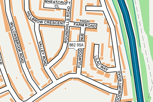 B62 9SA map - OS OpenMap – Local (Ordnance Survey)