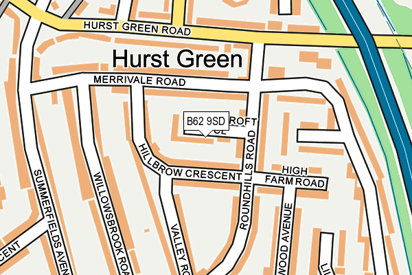 B62 9SD map - OS OpenMap – Local (Ordnance Survey)