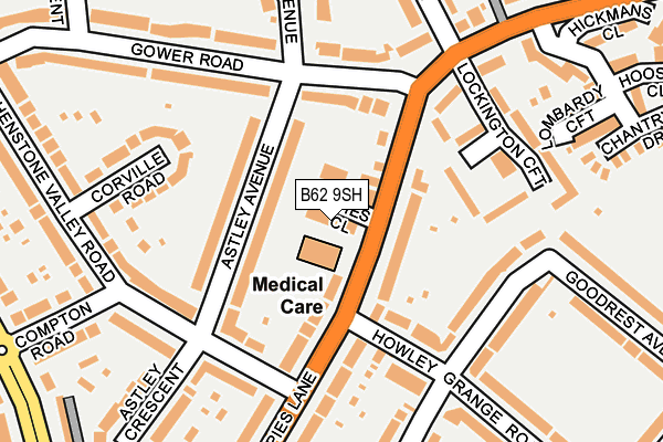 B62 9SH map - OS OpenMap – Local (Ordnance Survey)