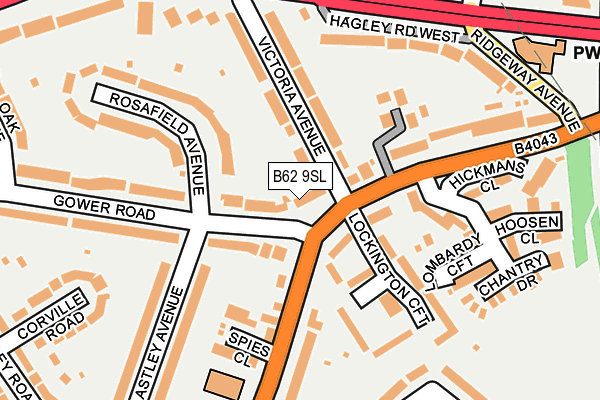 B62 9SL map - OS OpenMap – Local (Ordnance Survey)