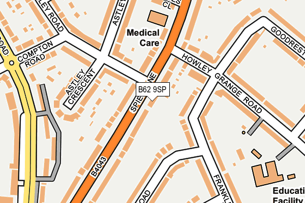 B62 9SP map - OS OpenMap – Local (Ordnance Survey)