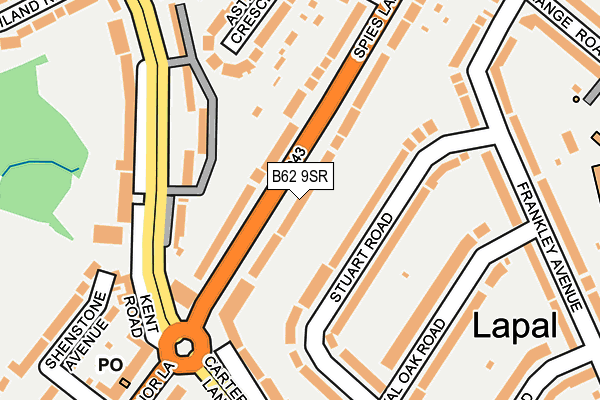 B62 9SR map - OS OpenMap – Local (Ordnance Survey)
