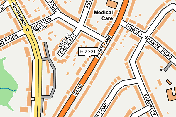 B62 9ST map - OS OpenMap – Local (Ordnance Survey)