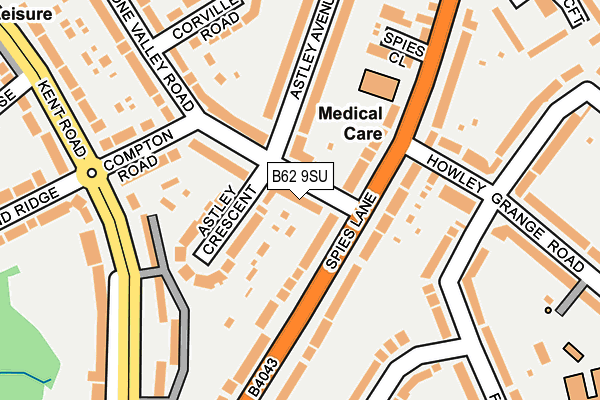 B62 9SU map - OS OpenMap – Local (Ordnance Survey)