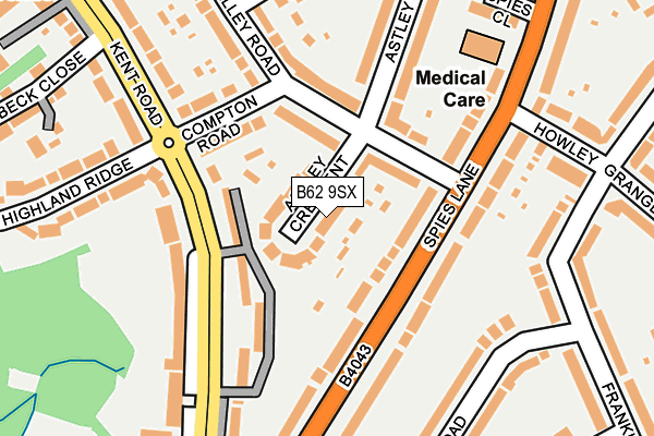 B62 9SX map - OS OpenMap – Local (Ordnance Survey)