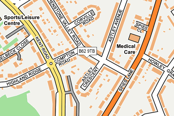 B62 9TB map - OS OpenMap – Local (Ordnance Survey)