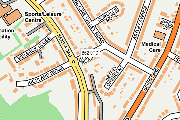 B62 9TD map - OS OpenMap – Local (Ordnance Survey)