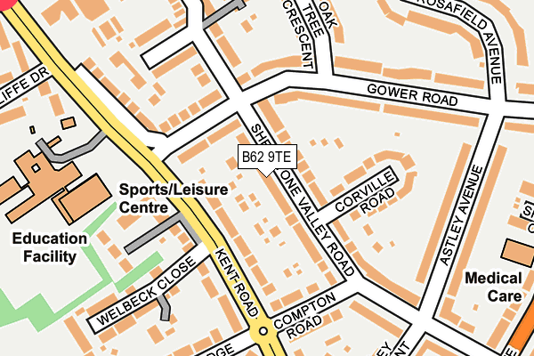 B62 9TE map - OS OpenMap – Local (Ordnance Survey)