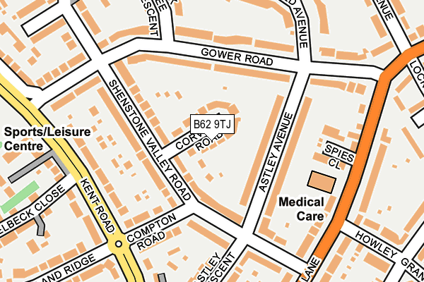 B62 9TJ map - OS OpenMap – Local (Ordnance Survey)