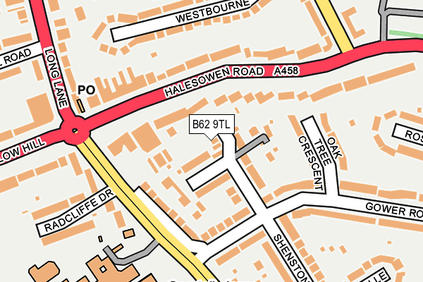 B62 9TL map - OS OpenMap – Local (Ordnance Survey)