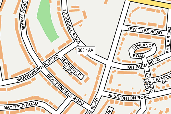 B63 1AA map - OS OpenMap – Local (Ordnance Survey)