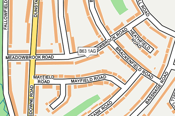 B63 1AG map - OS OpenMap – Local (Ordnance Survey)