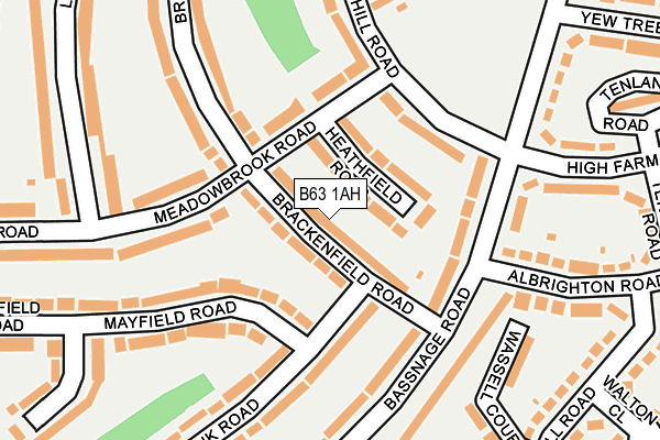 B63 1AH map - OS OpenMap – Local (Ordnance Survey)