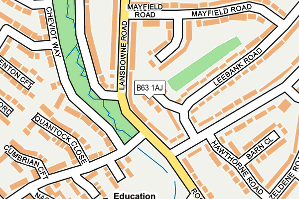 B63 1AJ map - OS OpenMap – Local (Ordnance Survey)