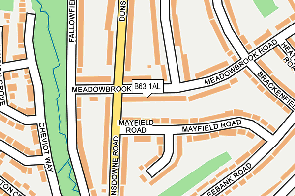 B63 1AL map - OS OpenMap – Local (Ordnance Survey)