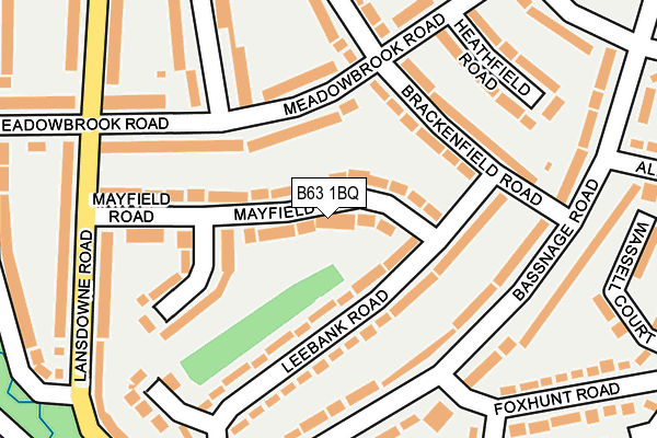 B63 1BQ map - OS OpenMap – Local (Ordnance Survey)