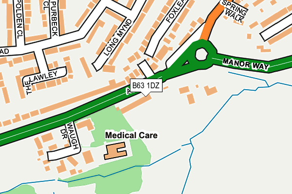 B63 1DZ map - OS OpenMap – Local (Ordnance Survey)