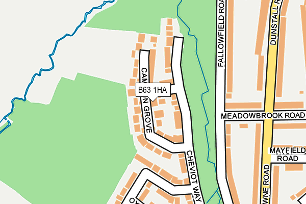 B63 1HA map - OS OpenMap – Local (Ordnance Survey)