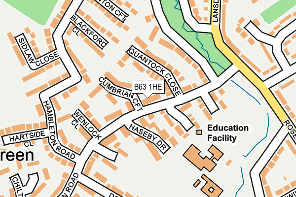 B63 1HE map - OS OpenMap – Local (Ordnance Survey)