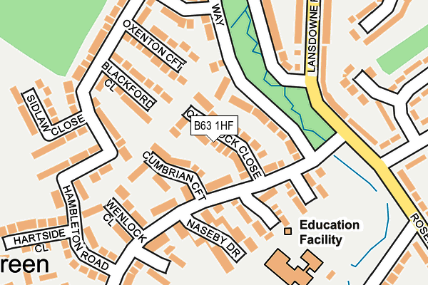 B63 1HF map - OS OpenMap – Local (Ordnance Survey)