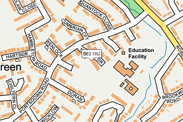 B63 1HJ map - OS OpenMap – Local (Ordnance Survey)