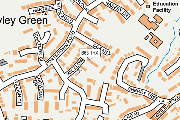 B63 1HX map - OS OpenMap – Local (Ordnance Survey)