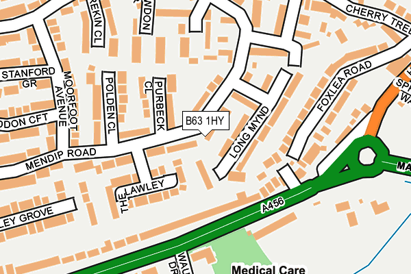 B63 1HY map - OS OpenMap – Local (Ordnance Survey)