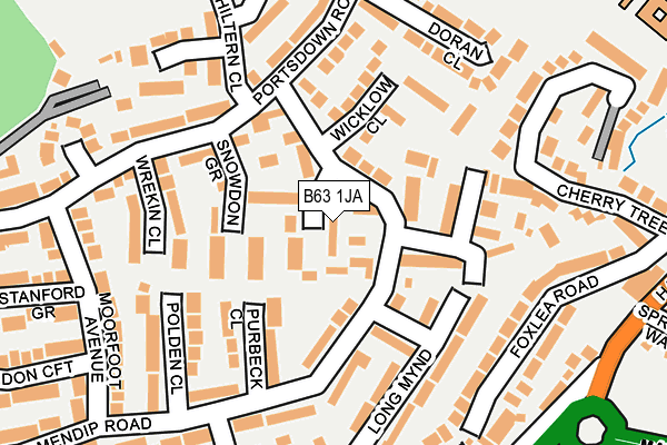 B63 1JA map - OS OpenMap – Local (Ordnance Survey)