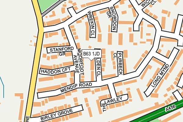 B63 1JD map - OS OpenMap – Local (Ordnance Survey)