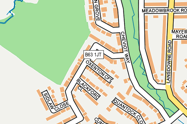 B63 1JT map - OS OpenMap – Local (Ordnance Survey)