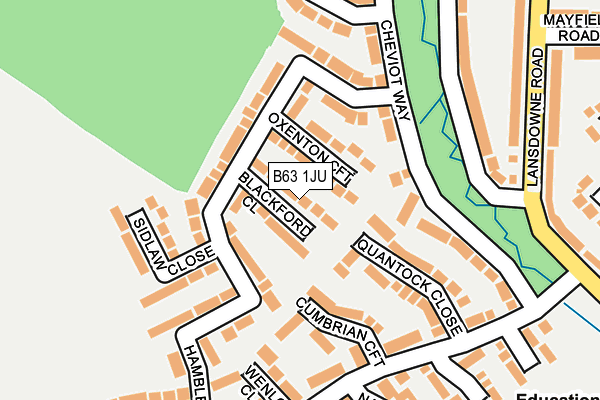 B63 1JU map - OS OpenMap – Local (Ordnance Survey)