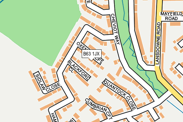 B63 1JX map - OS OpenMap – Local (Ordnance Survey)