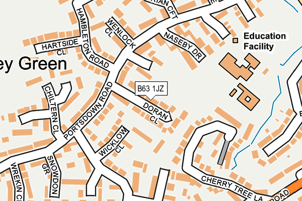B63 1JZ map - OS OpenMap – Local (Ordnance Survey)