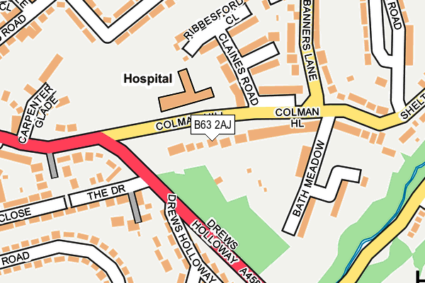B63 2AJ map - OS OpenMap – Local (Ordnance Survey)