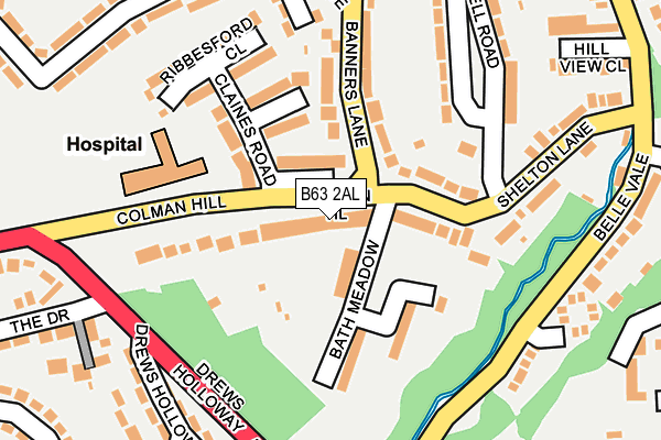 B63 2AL map - OS OpenMap – Local (Ordnance Survey)