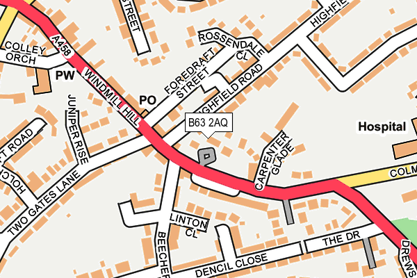 B63 2AQ map - OS OpenMap – Local (Ordnance Survey)