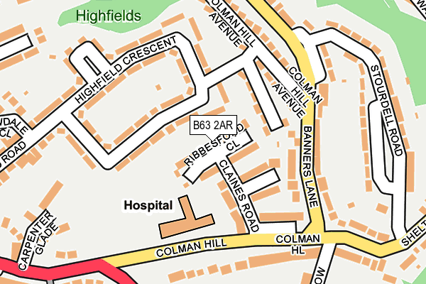 B63 2AR map - OS OpenMap – Local (Ordnance Survey)